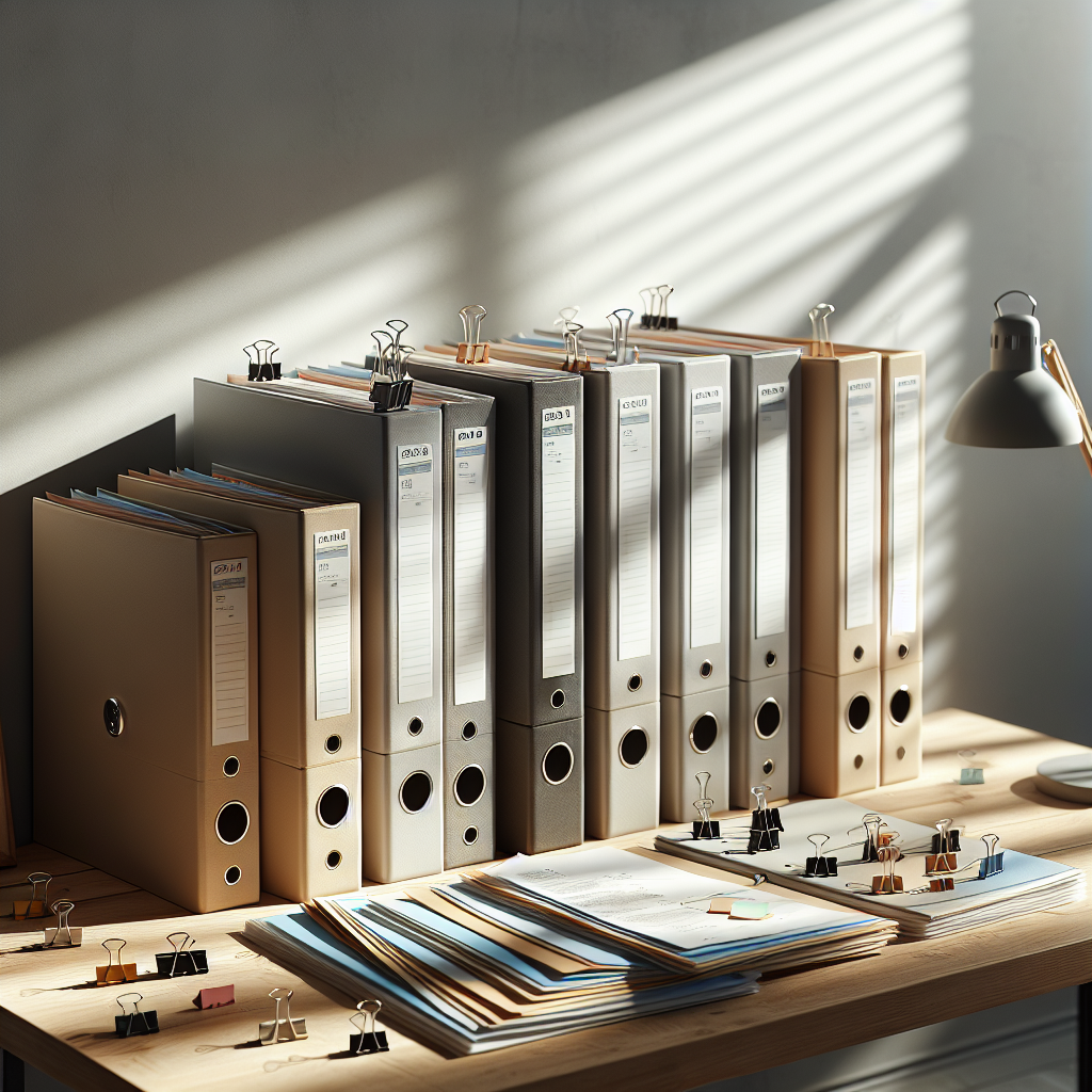 Binders with bills , receipts and documents organized neatly