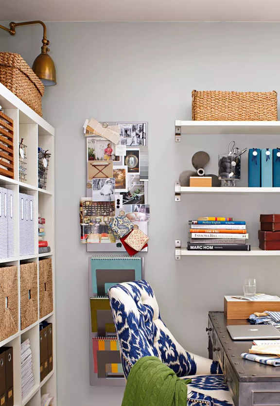 Bins and basket used in home office