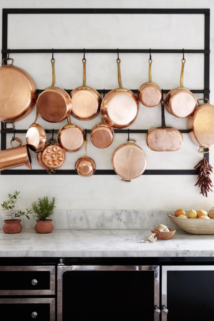 hanging pots and pans