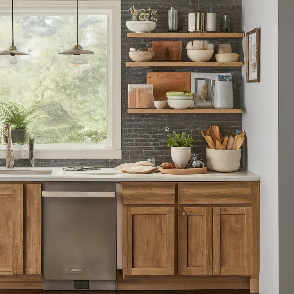wall shelf in kitchen